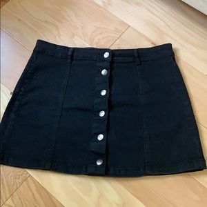 Black button down skirt